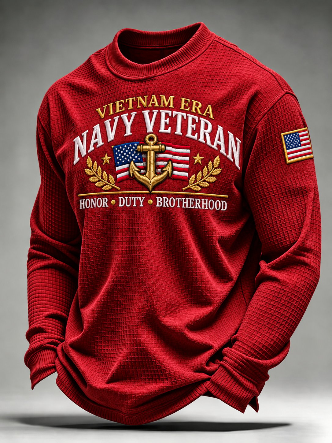 Men's U.S. Veterans Printed Waffle-Knit Top