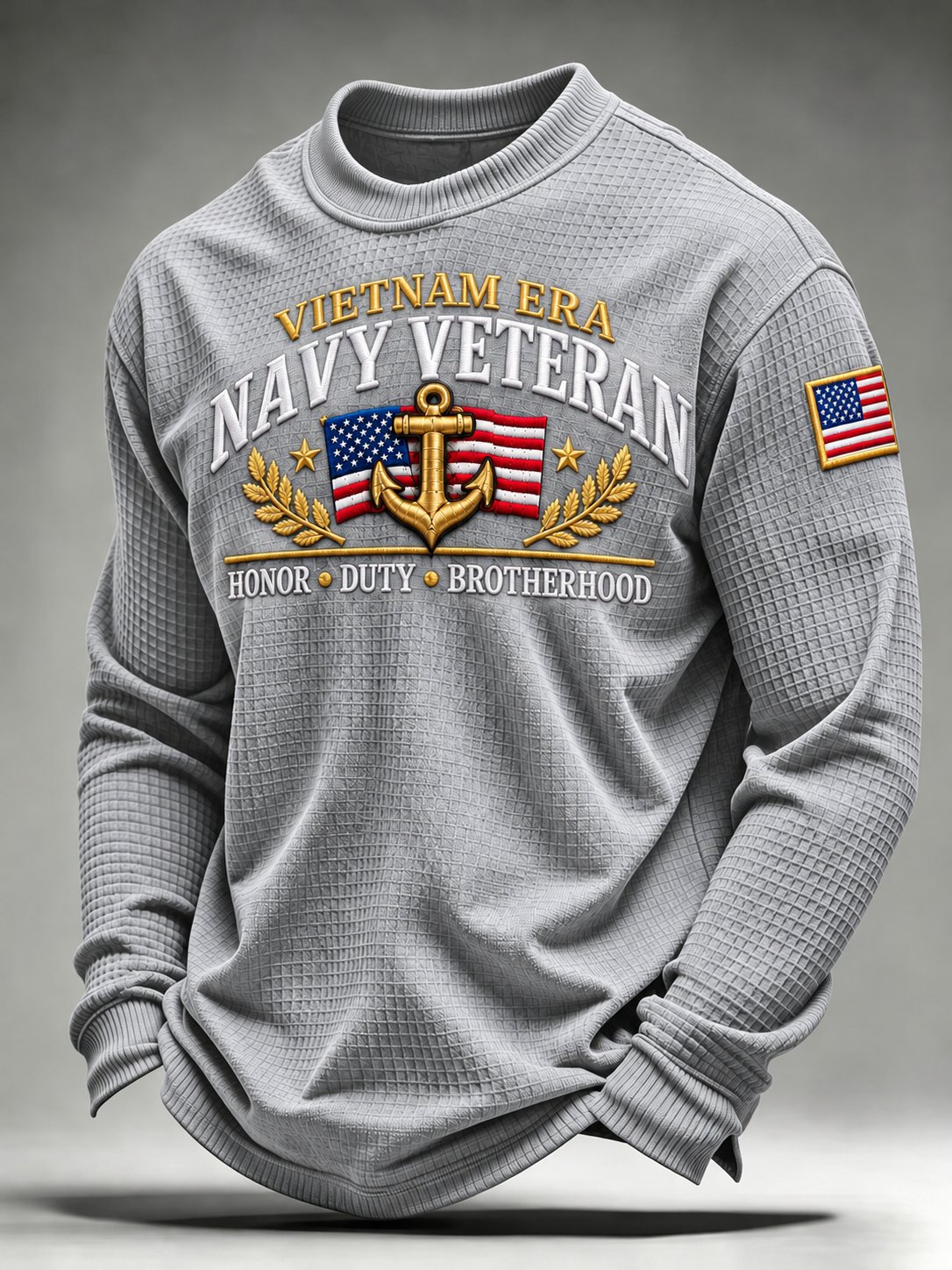 Men's U.S. Veterans Printed Waffle-Knit Top