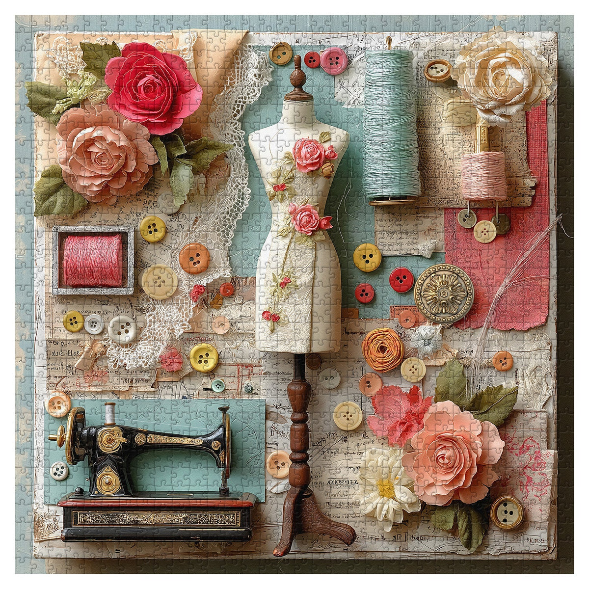 Floral Sewing Atelier Jigsaw Puzzle 1000 Pieces