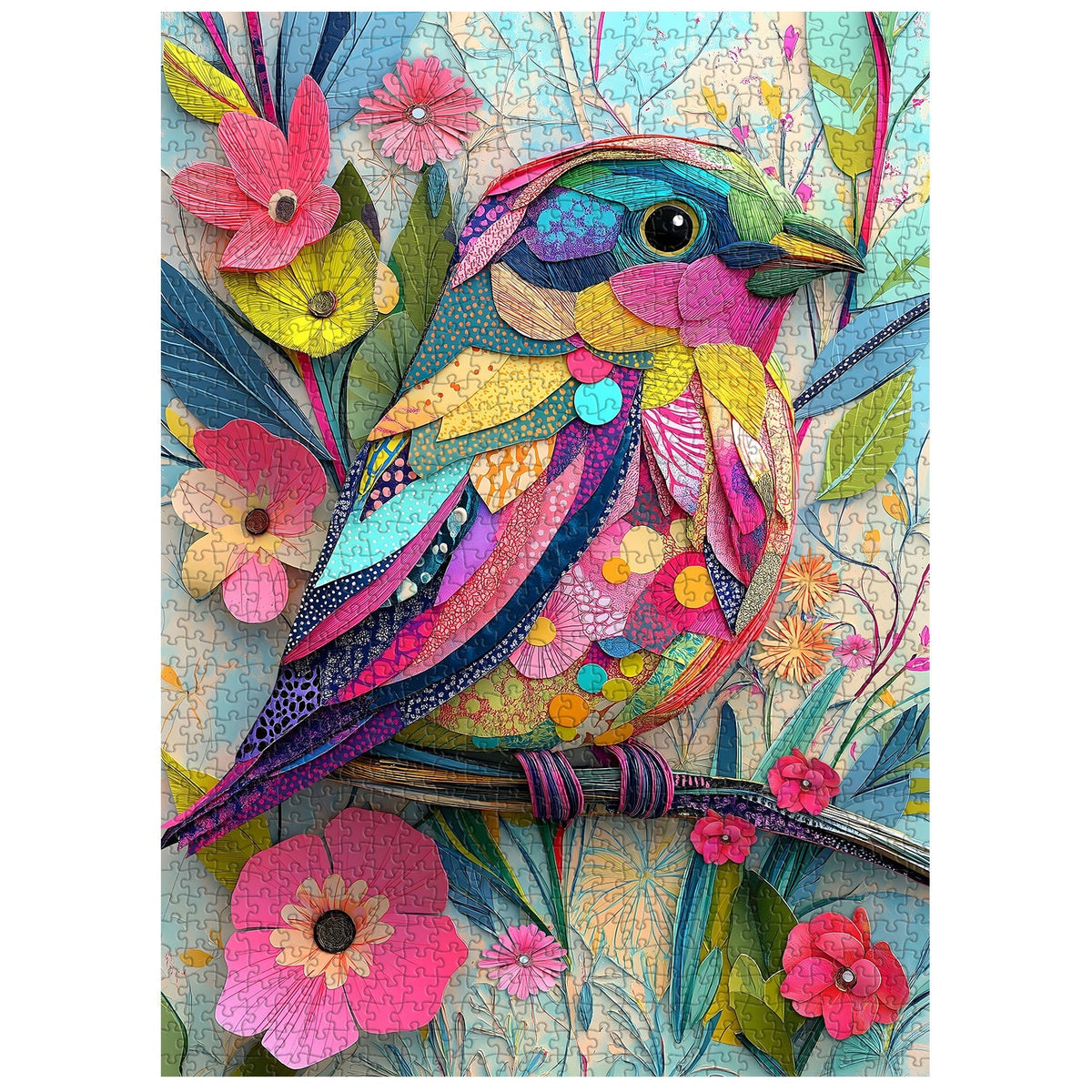 Collage Colorful Bird Jigsaw Puzzle 1000 Pieces