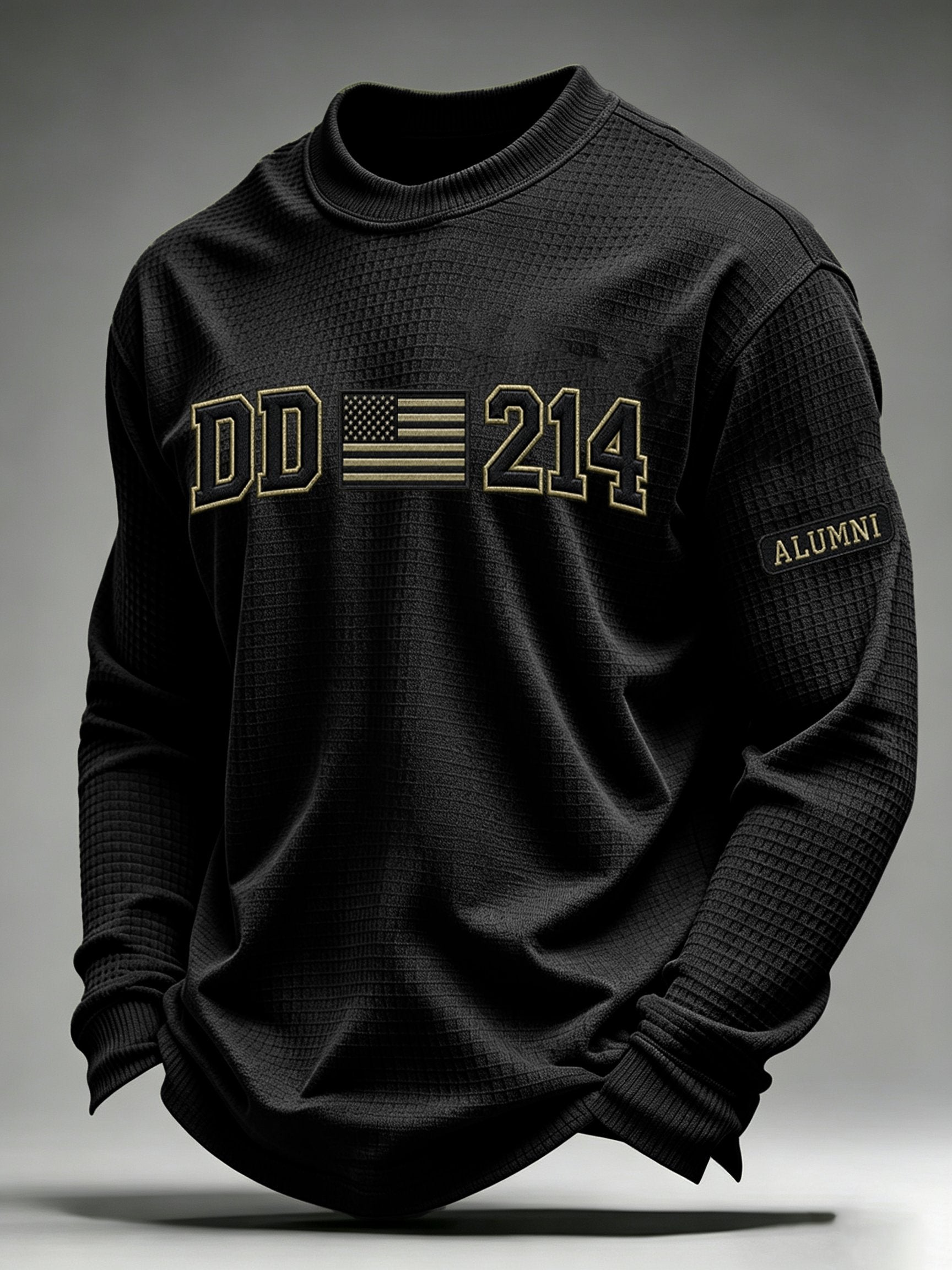 Men's Veteran Pride DD-214 Printed Waffle Long-Sleeve T-Shirt