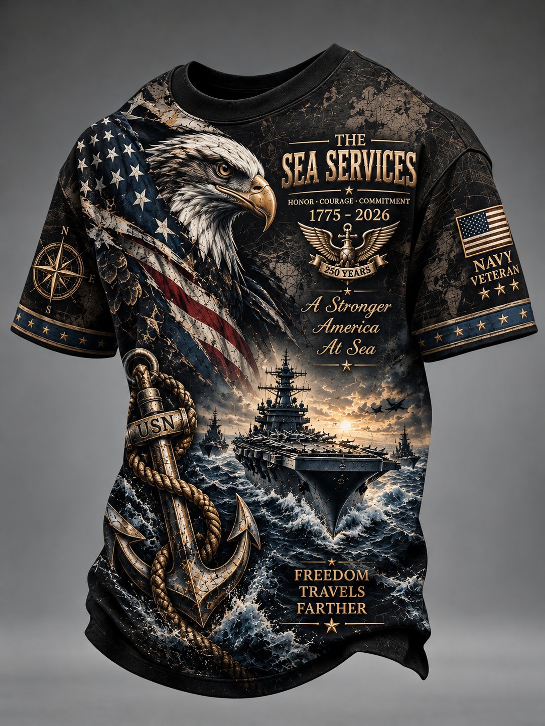 Men's US Navy Printed T-Shirt