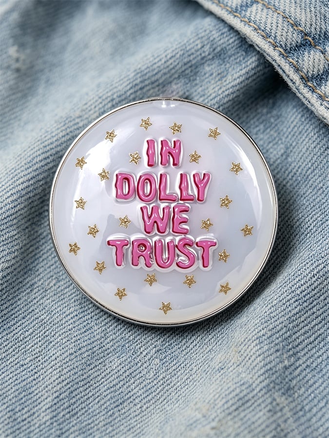 Unisex In Dy We Trust Printed Brooch