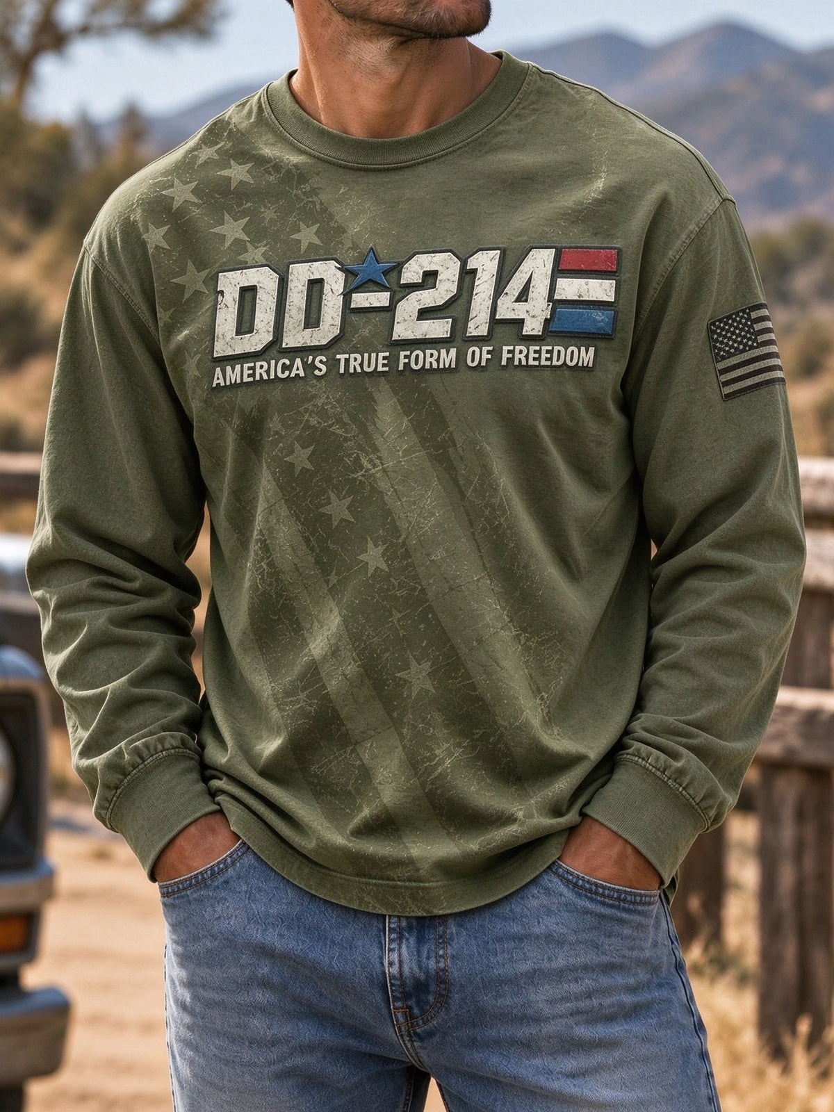 Men's Veteran Pride DD-214 Printed Casual Sweatshirt