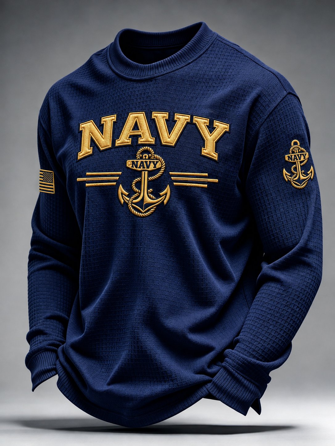 Men's U.S. Veterans Printed Waffle-Knit Top