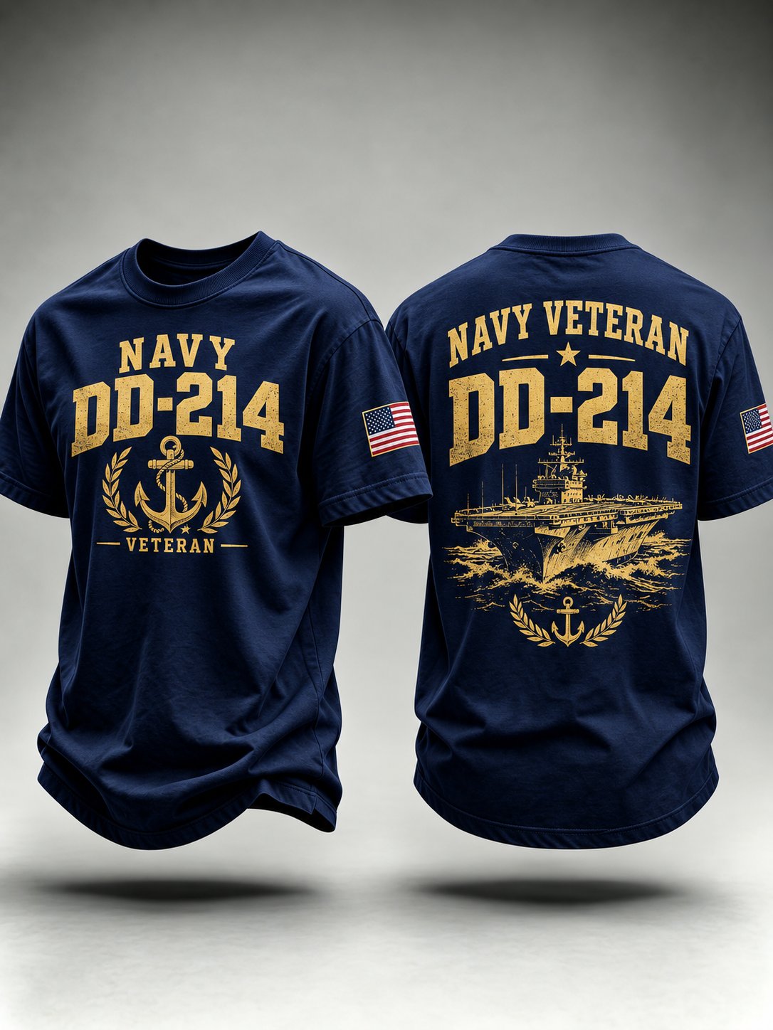 Men's Retro Veteran Art Printed Short Sleeves T-Shirt