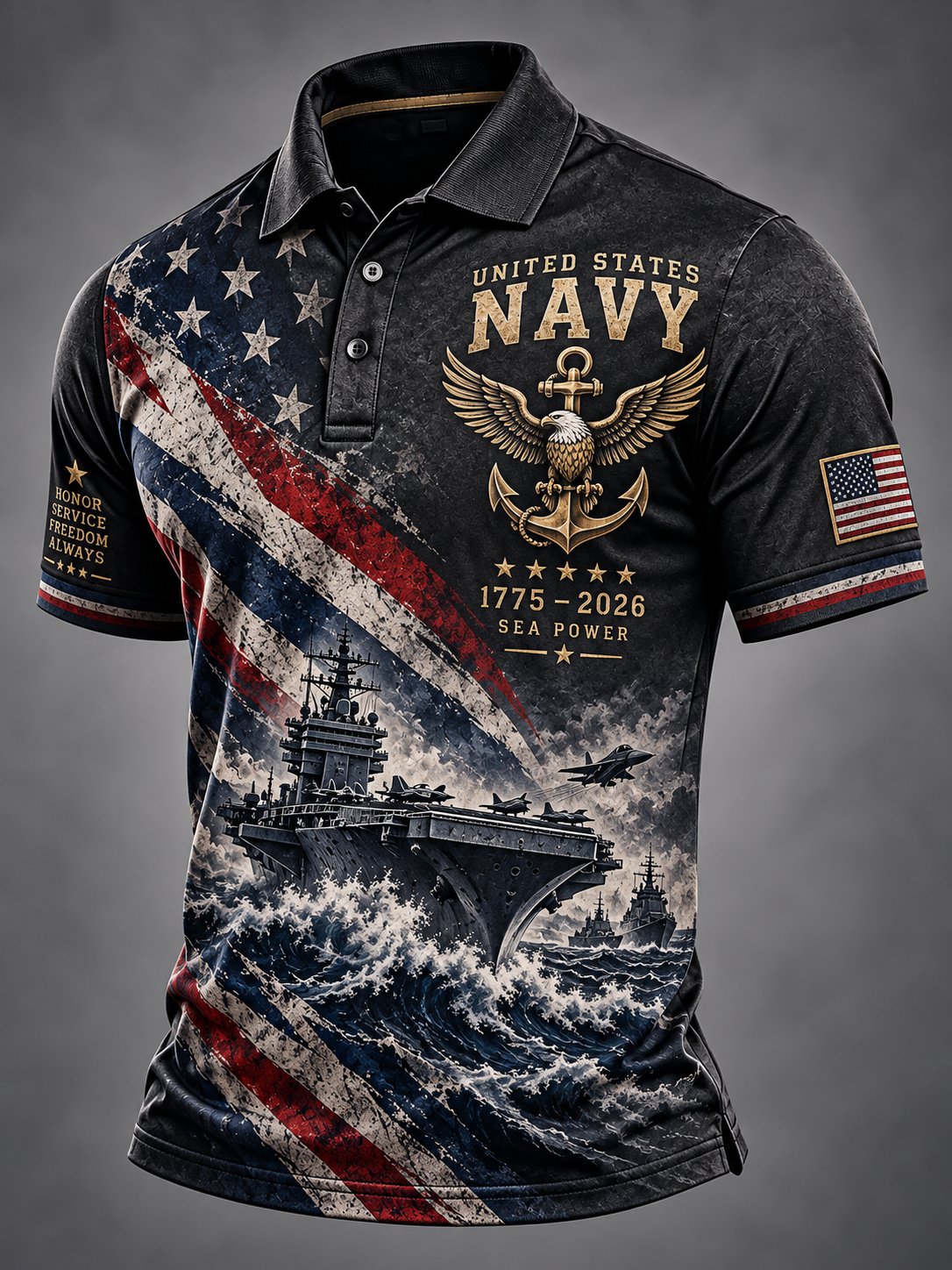 Men's US Navy Printed Polo