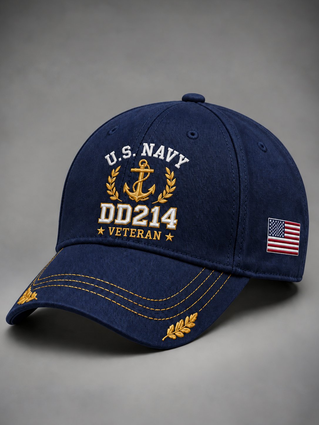 Unisex Casual Navy Veteran Art Print Hat