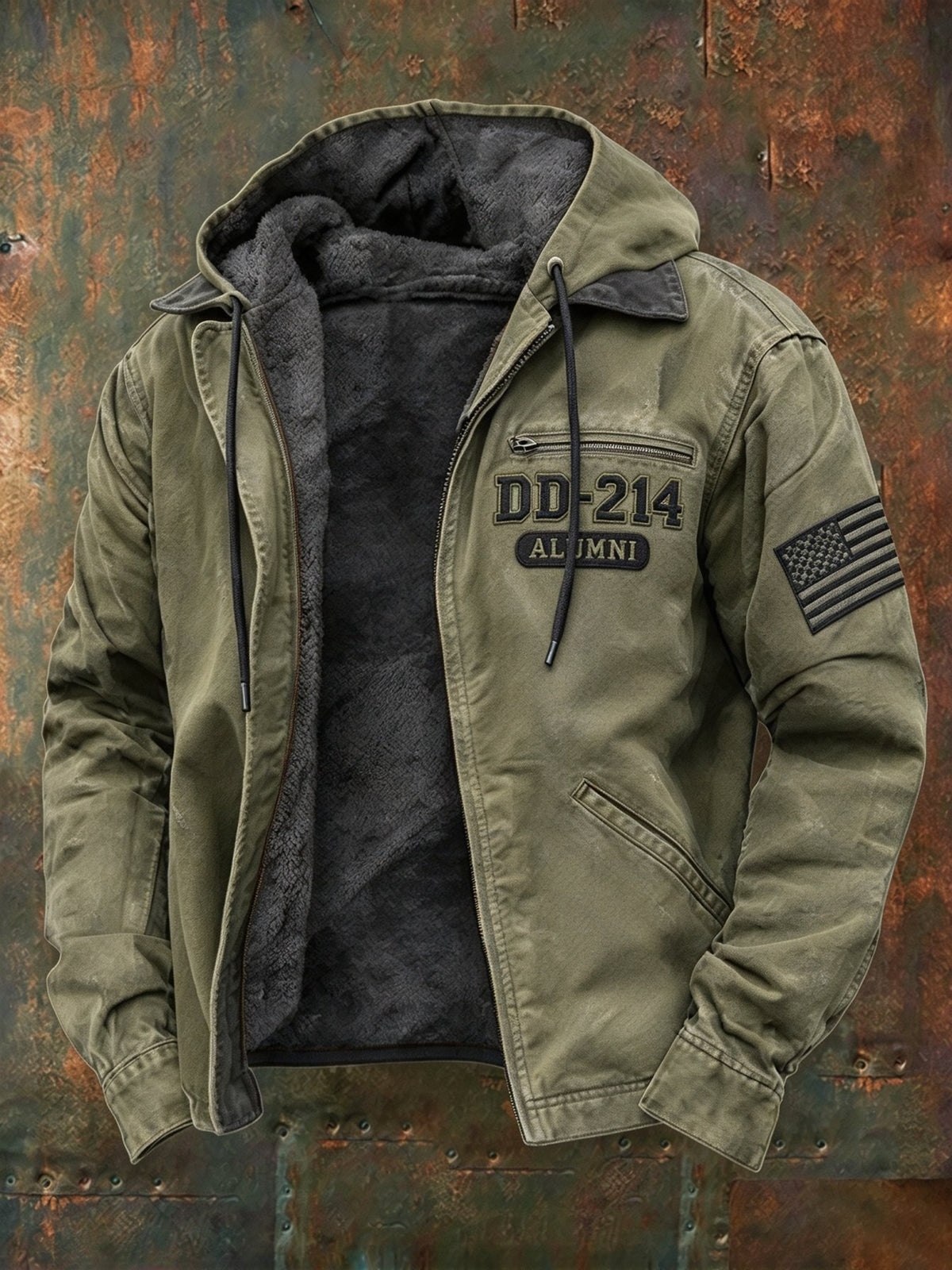 Men's Veteran Pride DD-214 Printed Zip-Up Jacket