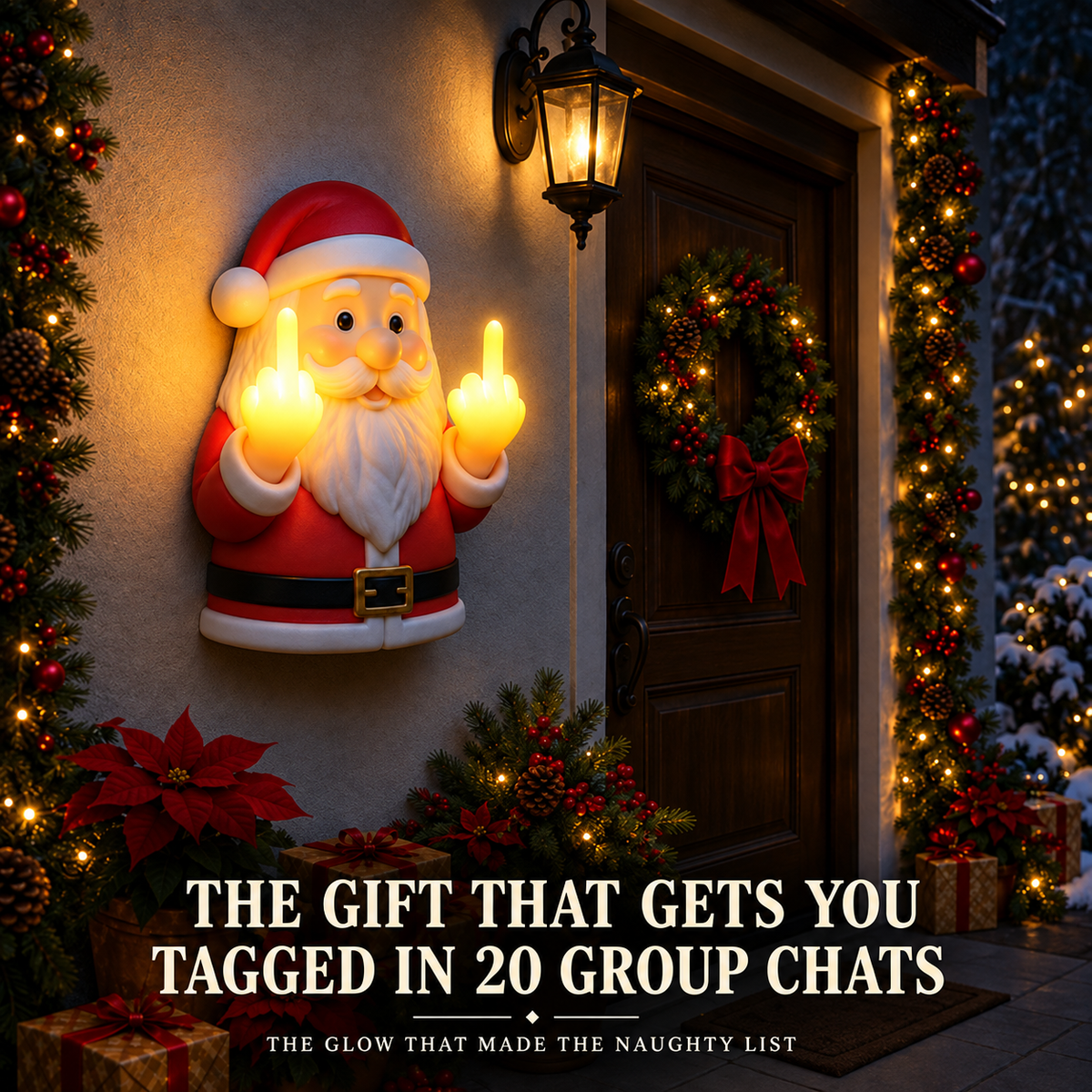 Naughty Glow Wall-Mounted Holiday Lamp