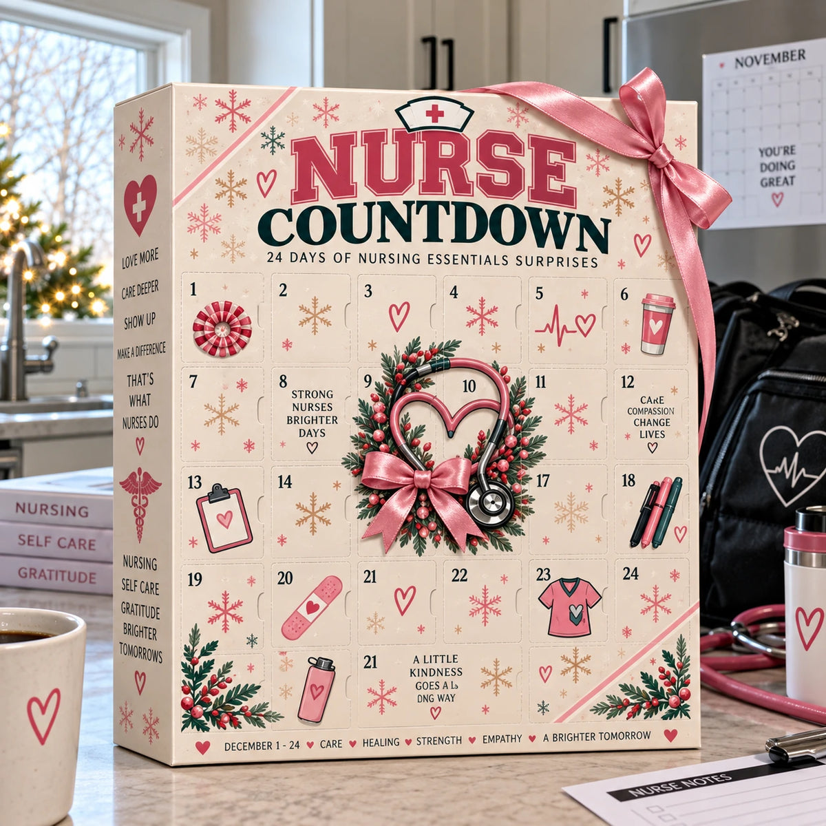 Nurse Advent Calendar: 24-Day Holiday Keychain Gift Box