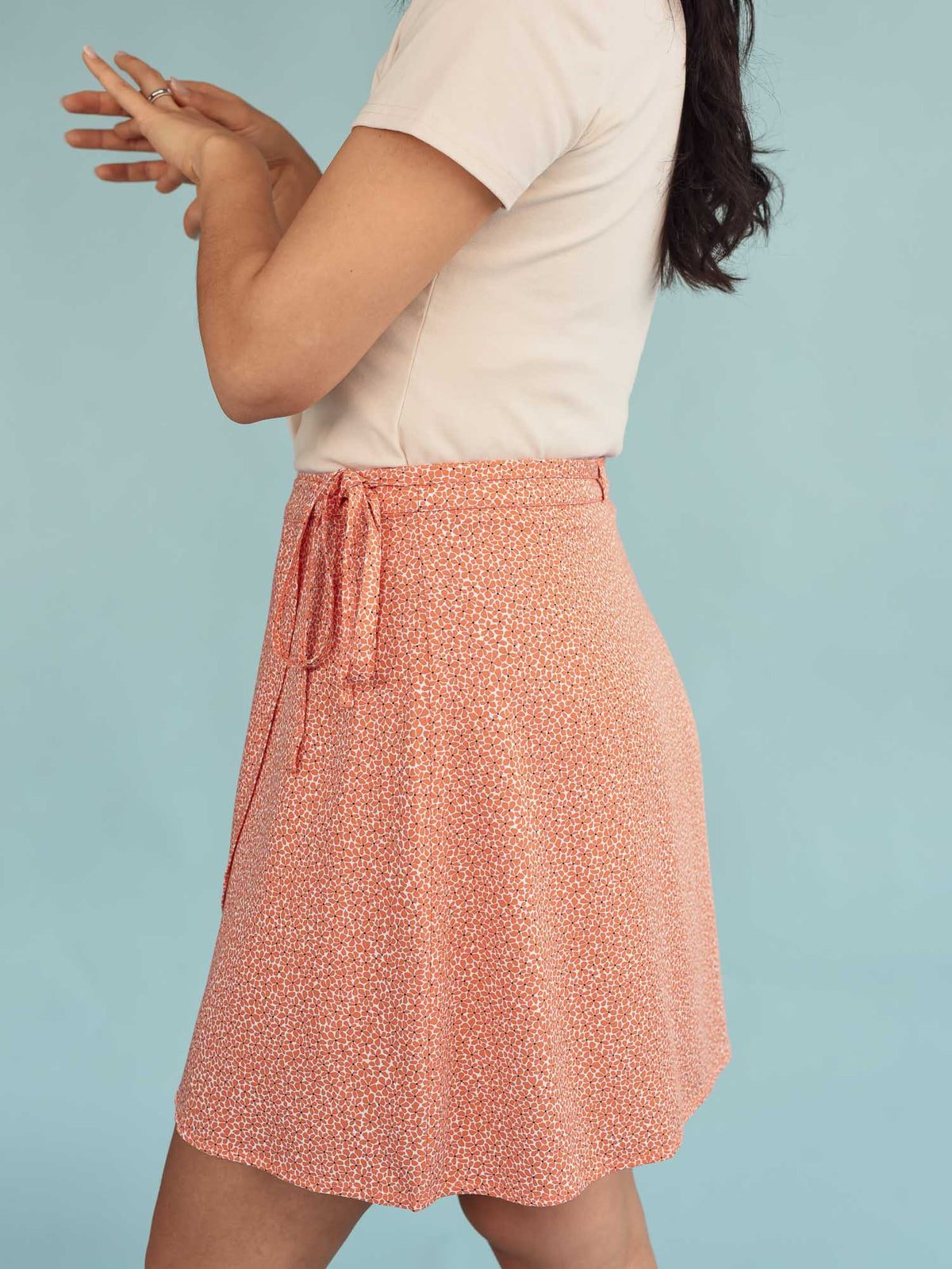 Louise Orange Cosmos Wrap Skirt
