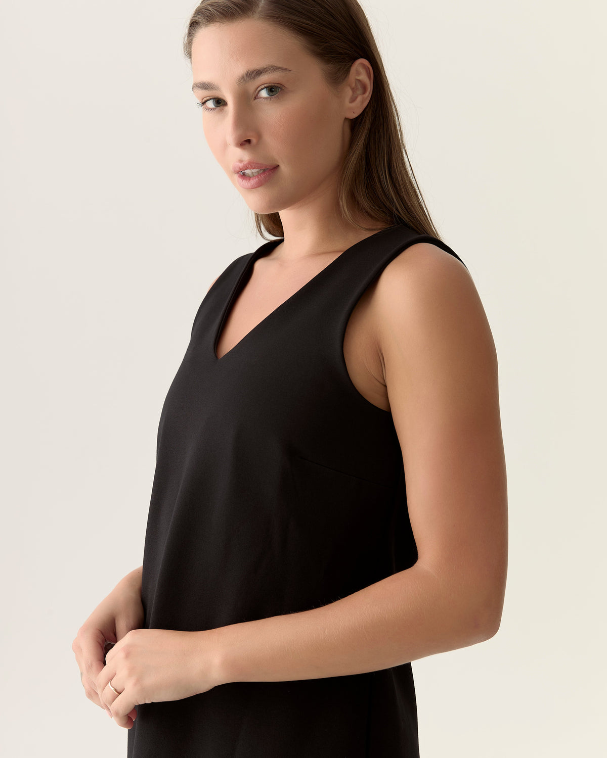 Light Ease Knit Skater Dress in Black