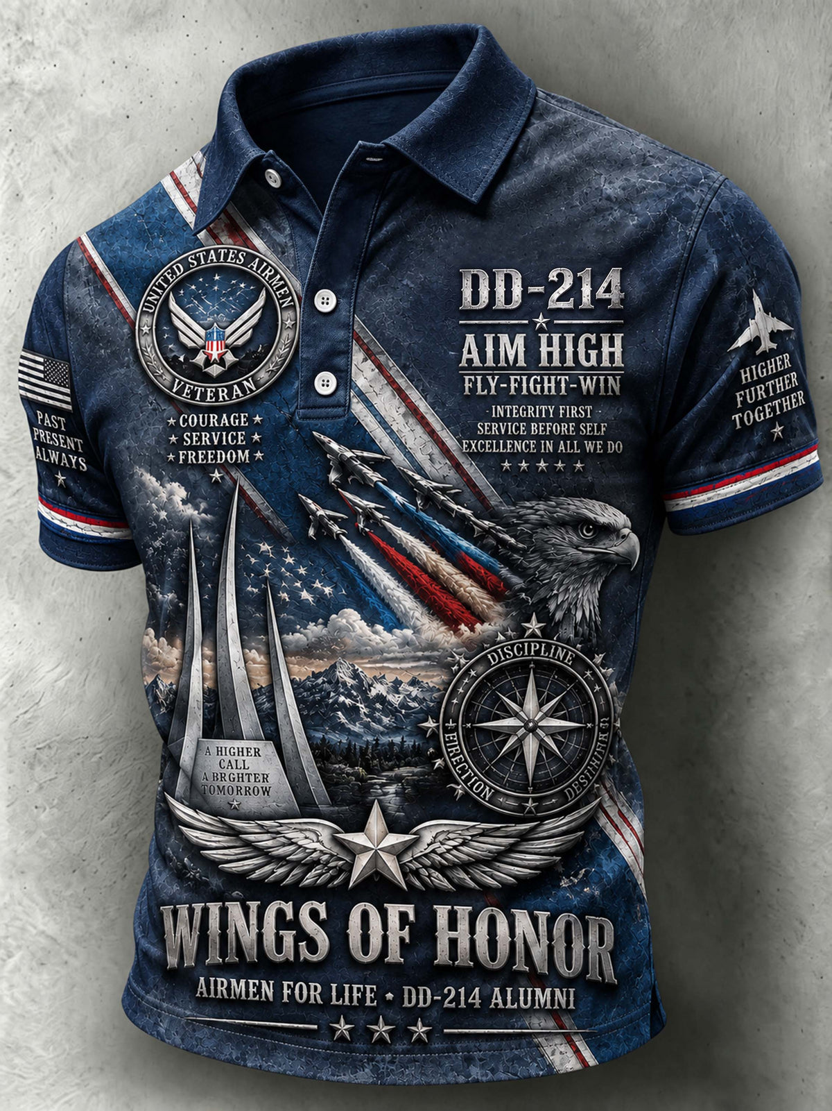 Men's Veterans Day Print Casual Polo