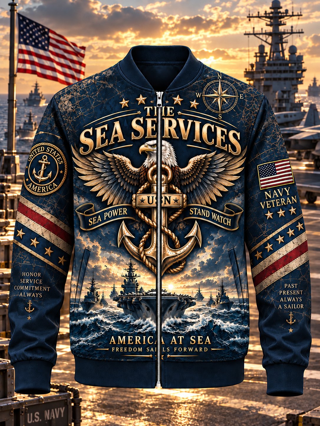 Men's US Navy Printed Jacket