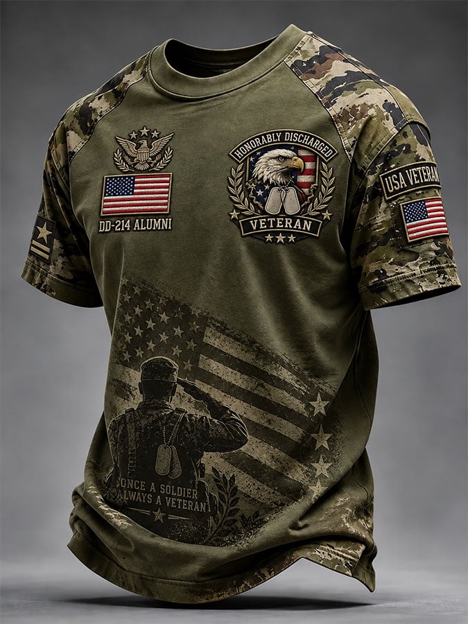 Men's Retro Print Short-Sleeve T-Shirt