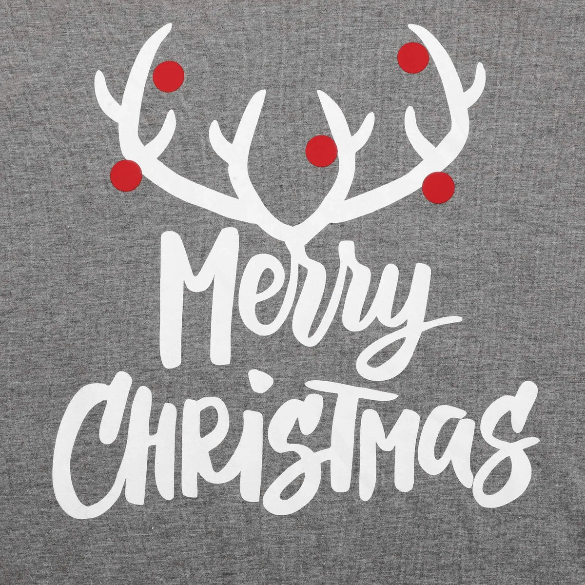 MERRY CHRISTMAS Antler Print Grey Top with Black and Red Plaid Pants Family Matching Pajamas Set JJF-005