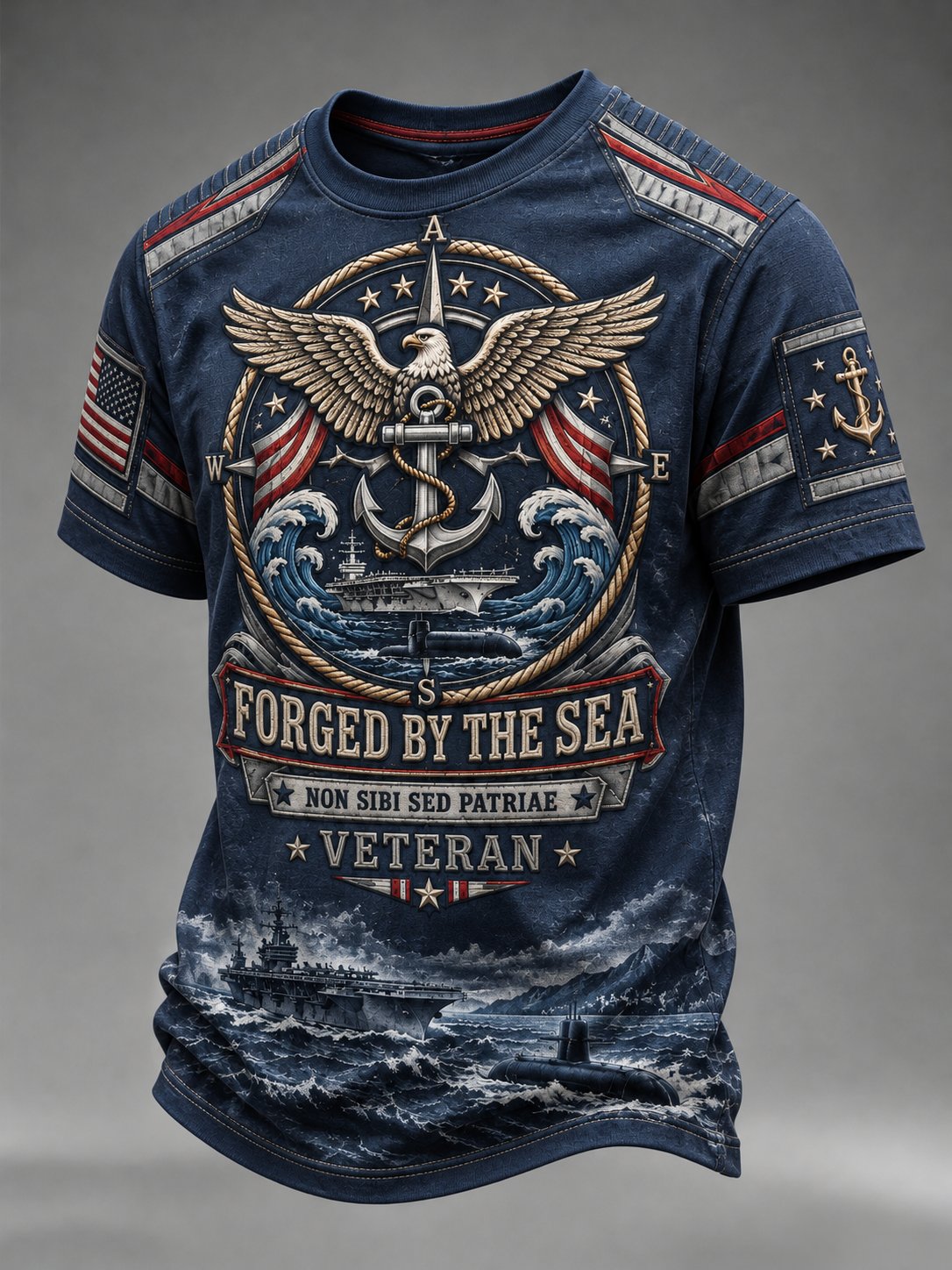 Men's Veterans Day Printed Casual Tops