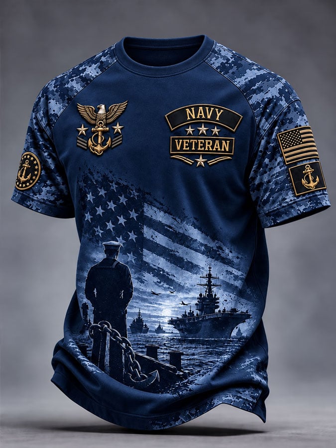 Men's American veterans Printed Short-Sleeve T-Shirt