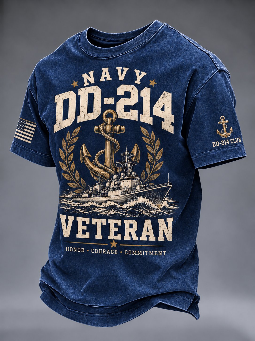 Men's U.S. Navy Veteran Printed Short Sleeves T-Shirt