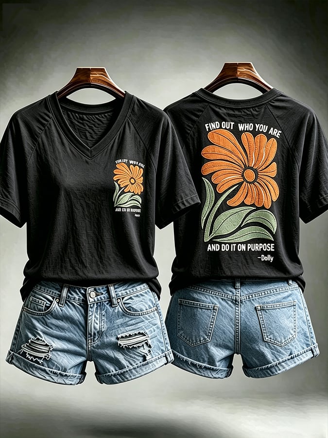 Women's Country Music Legend Tribute Printed T-shirt