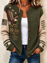 Women's DD-214 Print Casual Cardigan