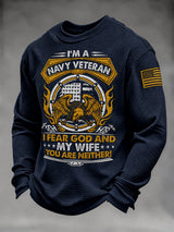 Men's U.S. Veterans Printed Waffle-Knit Top