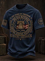 Men's Veterans Day DD-214 Retiree Printed Casual Tops