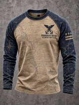 Men's Navy Veteran Print Casual Top