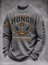 Men's Veteran-Print Casual Sweatshirt