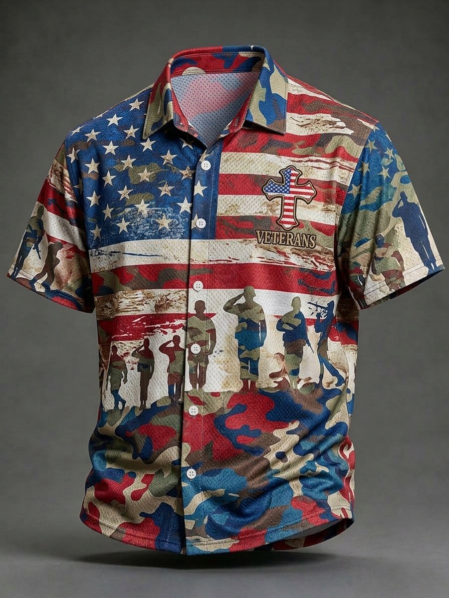 Men's U.S. Veterans Day Waffle Short-Sleeve Shirt