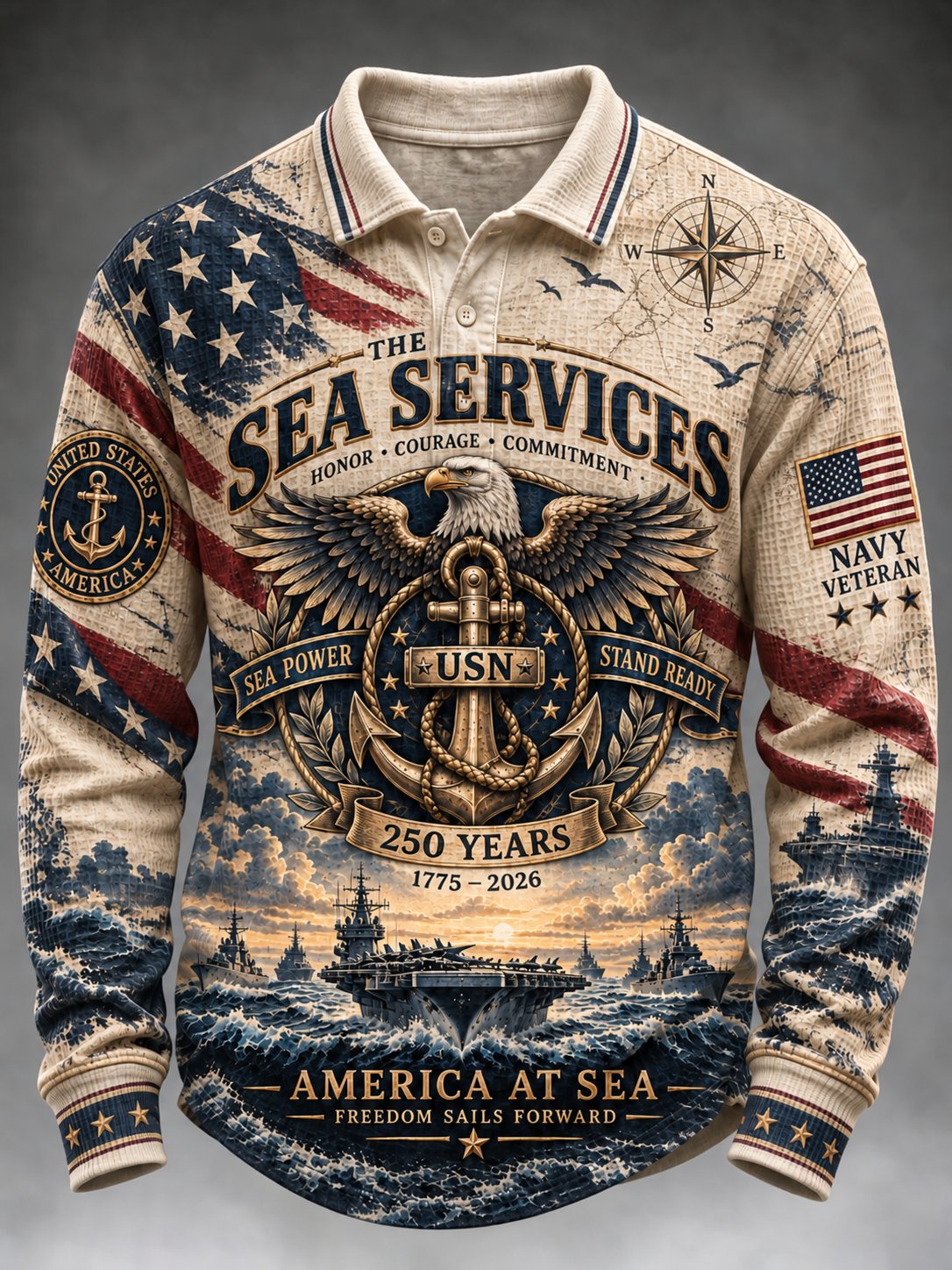 Men's US Navy Printed Polo