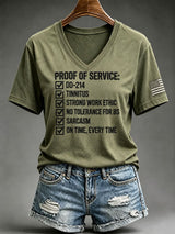 Women's Veteran Pride DD-214 Printed Casual T-Shirt