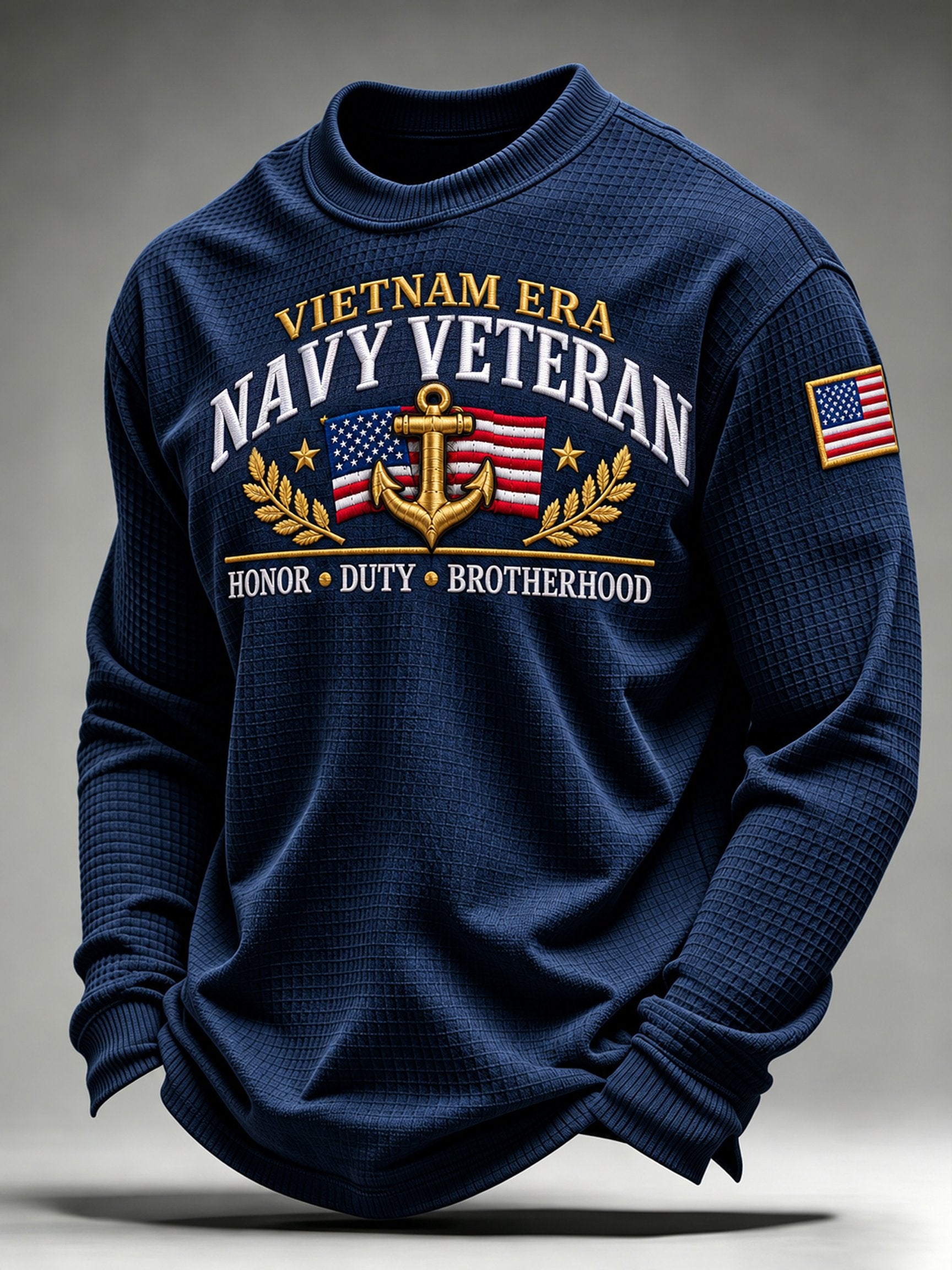 Men's U.S. Veterans Printed Waffle-Knit Top