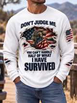 Men's "Survivor's Pride" Vintage Military Waffle Knit Sweatshirt