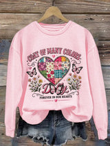 Retro Coat Of Many Colors Forever In Our Hearts Print Sweatshirt