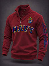 Men's US Veteran Print Zip-Up Hoodie