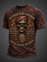 Men's Veterans Day DD-214 Printed Casual Tops
