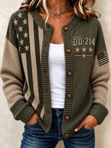 Women's DD-214 Print Casual Cardigan