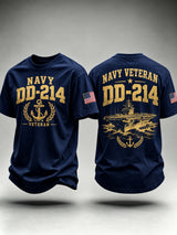 Men's Retro Veteran Art Printed Short Sleeves T-Shirt
