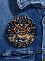 Unisex Retro US Navy Printed Button