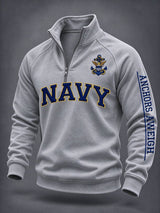 Men's US Veteran Print Zip-Up Hoodie