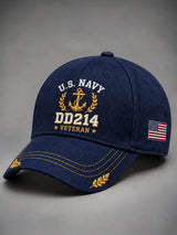 Unisex Casual Navy Veteran Art Print Hat