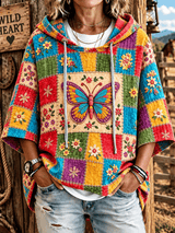 Women's Casual Printed Hooded Sweatshirt