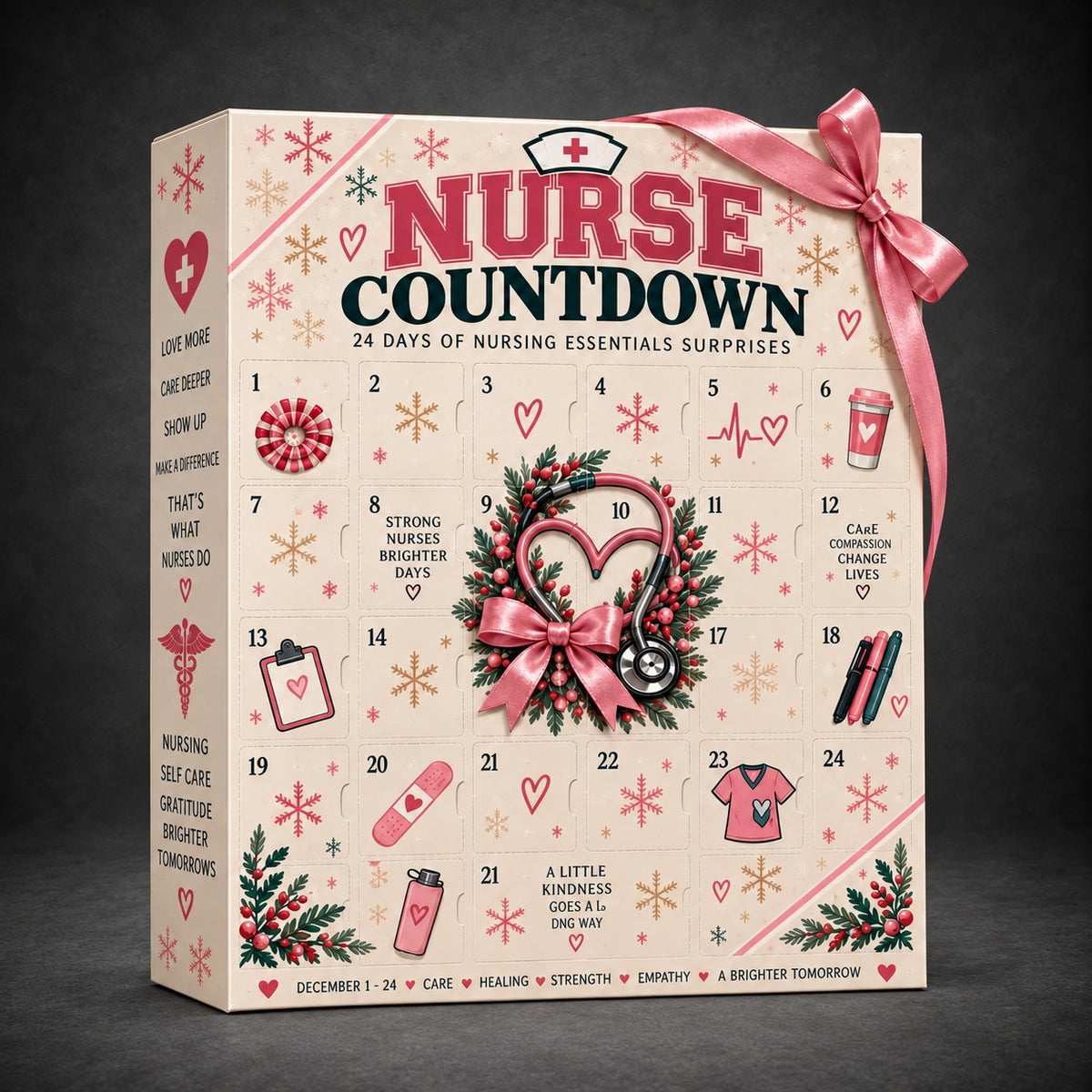 Nurse Advent Calendar: 24-Day Holiday Keychain Gift Box