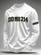 Men's Veteran Pride DD-214 Printed Waffle Long-Sleeve T-Shirt