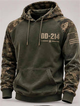 Men's Casual Veteran-Print Hoodie