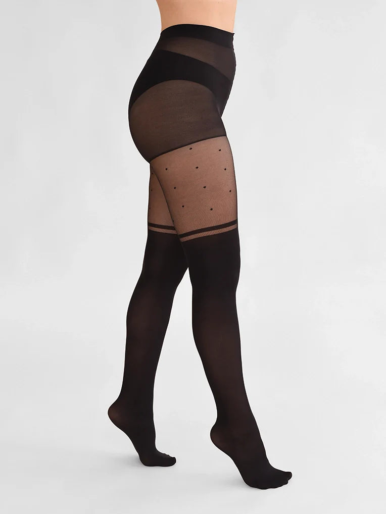 Stripe & Dot Over-the-Knee Tights