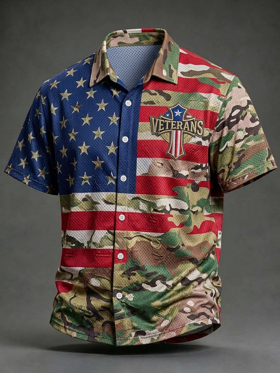 Men's U.S. Veterans Day Waffle Short-Sleeve Shirt