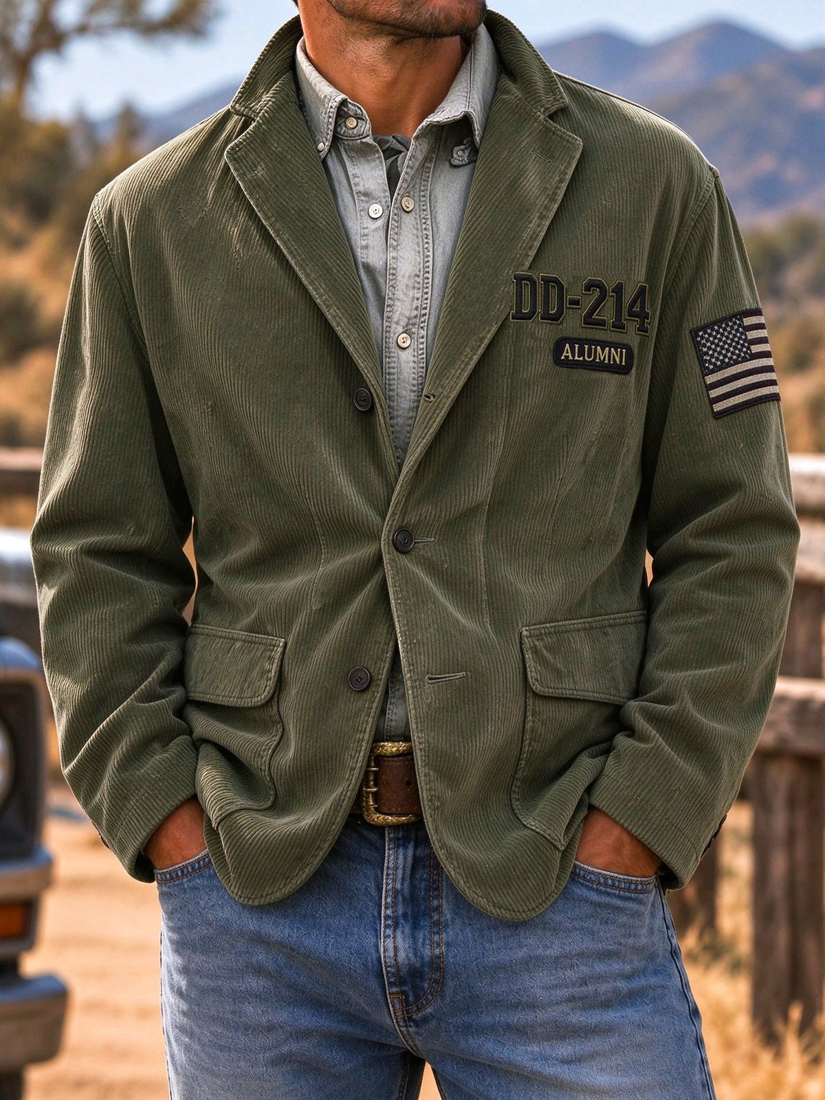 Men's Veteran Pride Dd-214 Printed Casual Jacket